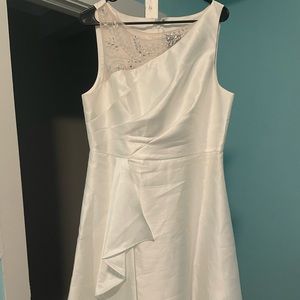 Adrianna Papell Mikado A-line white (ivory) dress worn once